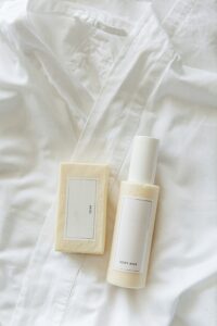 soap bar and lotion bottle